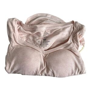 DoggyQin Lyocell Wool Long Sleeve Top w/ Built-In Cups Nude Pink S